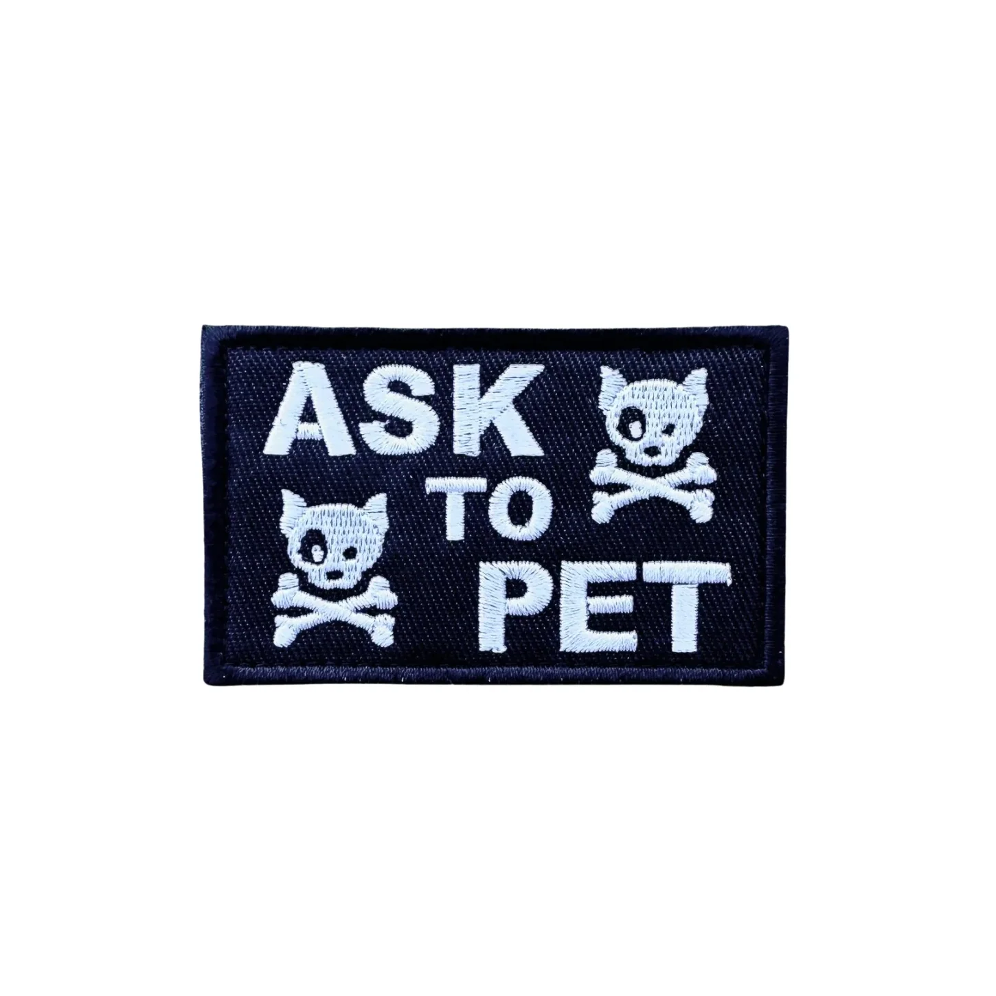 Ask to Pet Skull - Embroidered Patch - Image 2
