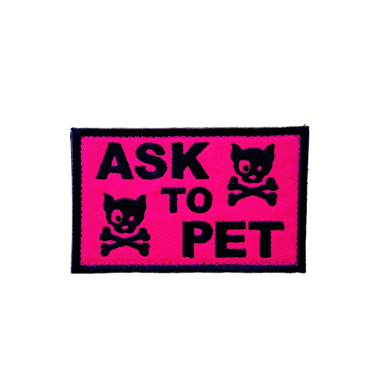 Ask to Pet Skull - Embroidered Patch - Image 3