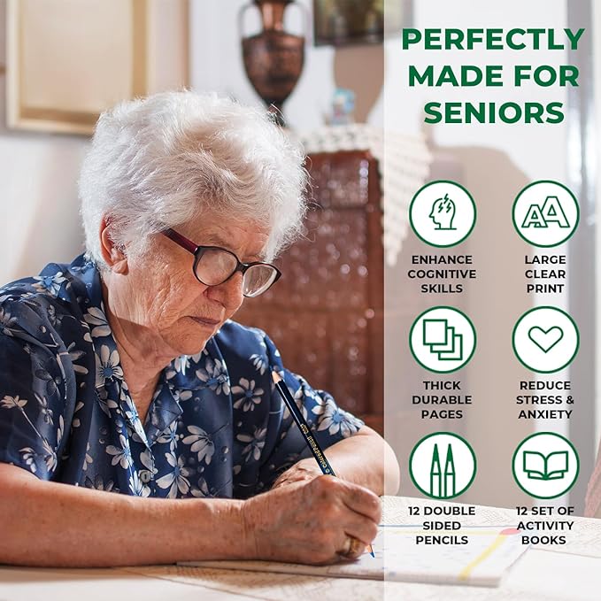 Assistex Large Print Activity Book Set for Seniors - Easy Activity Puzzle Book Set for Memory Loss - Fun and Engaging Word Puzzle Books for Dementia Patients and Elderly Adults - Image 3