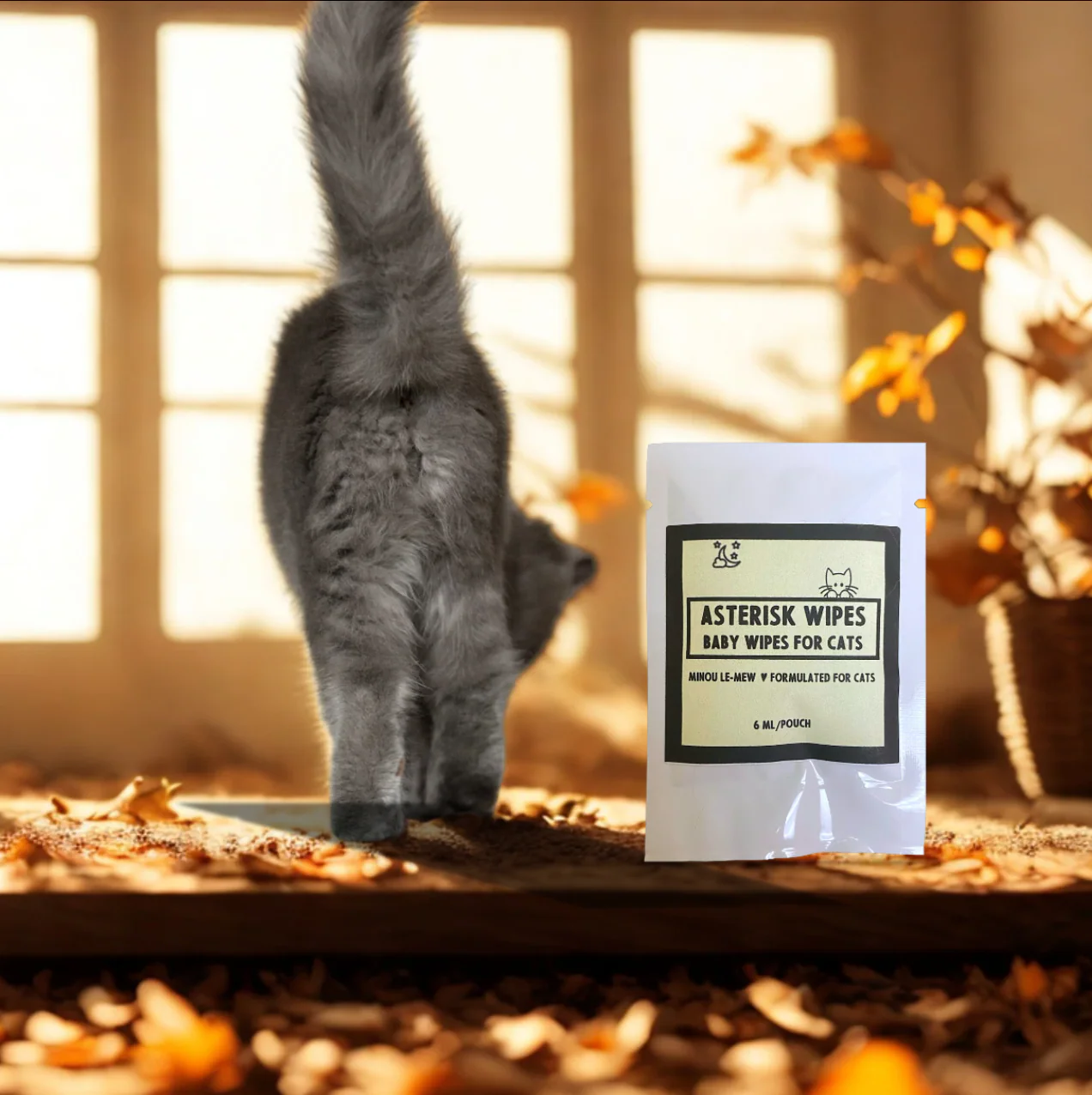 Asterisk Wipes | Botanical Cat Hygiene Wipes for Gentle Grooming by Minou Le-Mew - Image 3