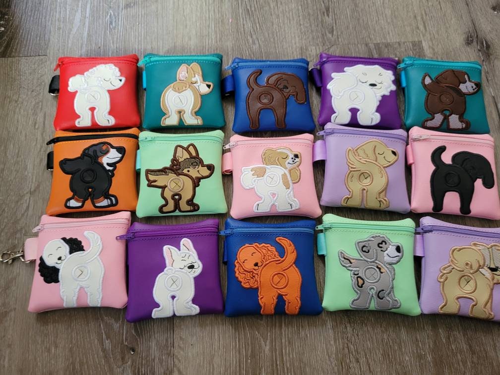 Aussie Doodle Poop Bag Pouch - gift for dog lover - Zippered poop bag holder- Gift for Dog Walker - veterinarian - dog groomer - Image 3