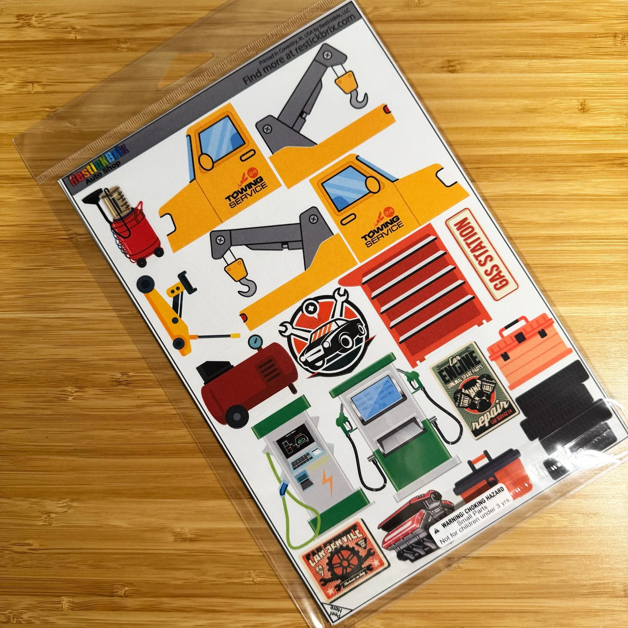Auto Shop: Reusable Decals for Customizing Magnetic Tiles, Plastic Bricks, and more - Image 3