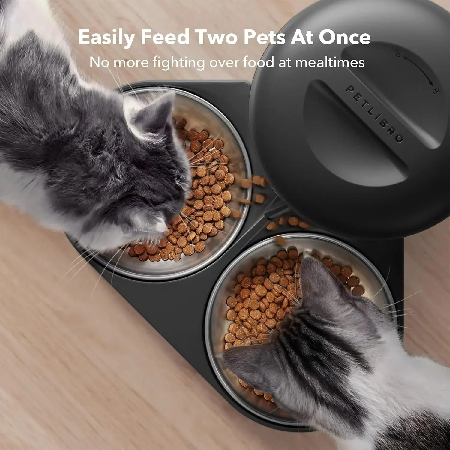 Automatic Cat Feeder with Timer, 6 Meals/Day, Freshness Lock & Low Food Sensor. Smart Dry Food Dispenser for Cats & Dogs - Image 3
