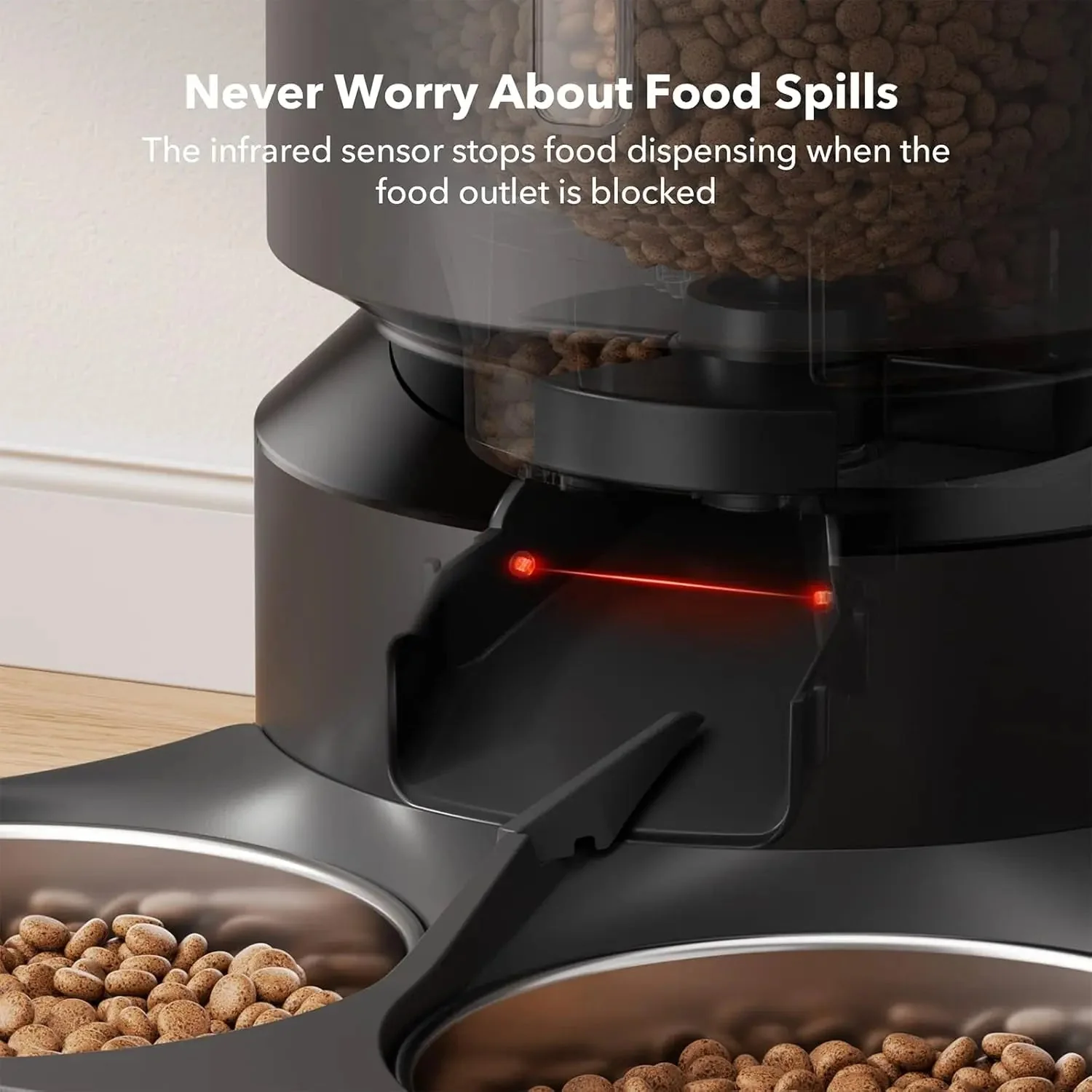 Automatic Cat Feeder with Timer, 6 Meals/Day, Freshness Lock & Low Food Sensor. Smart Dry Food Dispenser for Cats & Dogs - Image 6