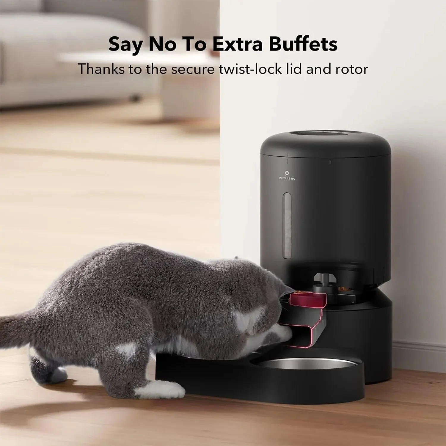 Automatic Cat Feeder with Timer, 6 Meals/Day, Freshness Lock & Low Food Sensor. Smart Dry Food Dispenser for Cats & Dogs - Image 8