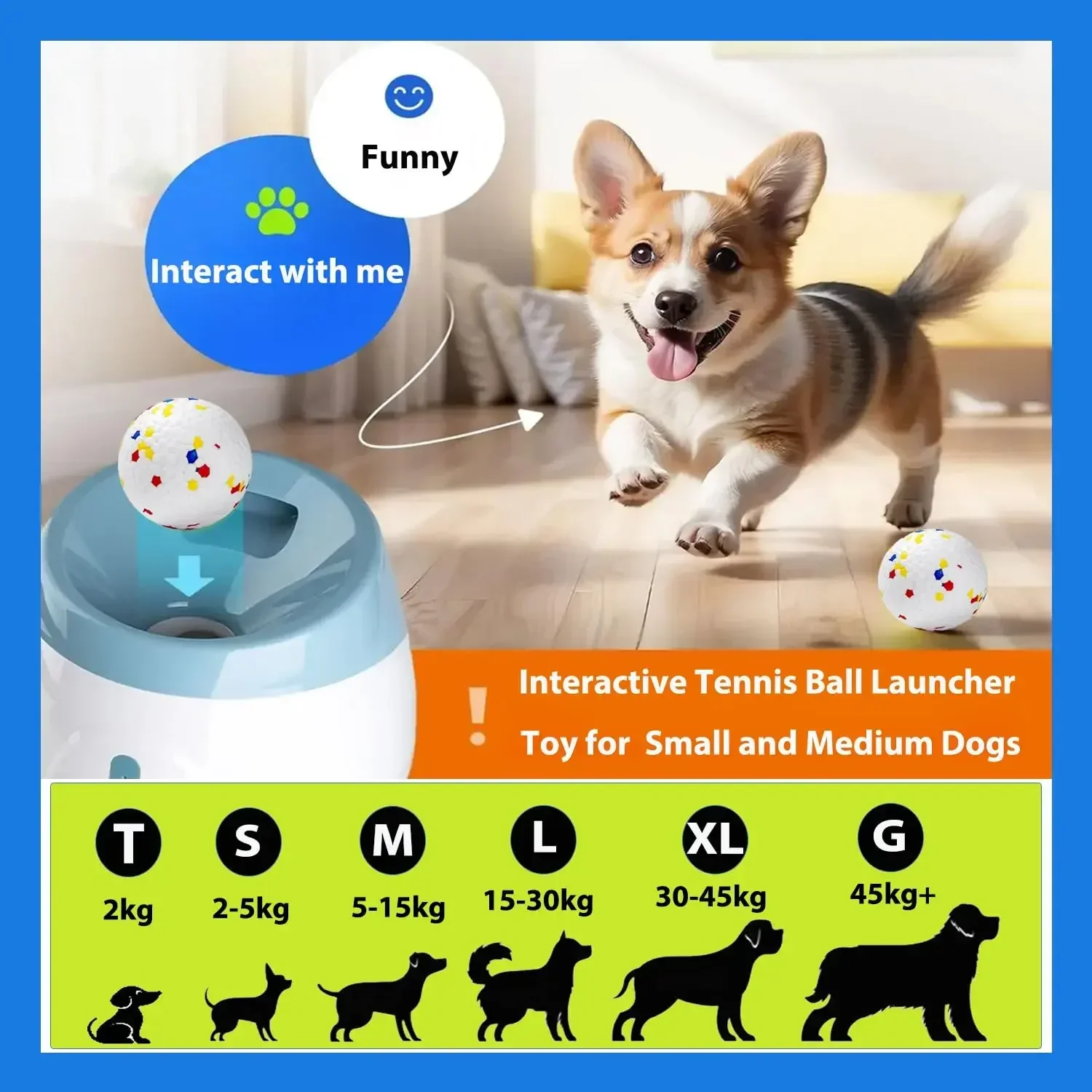 Automatic Dog Tennis Ball Launcher – Rechargeable Interactive Ball Throwing Machine for Small & Medium Dogs - Image 4