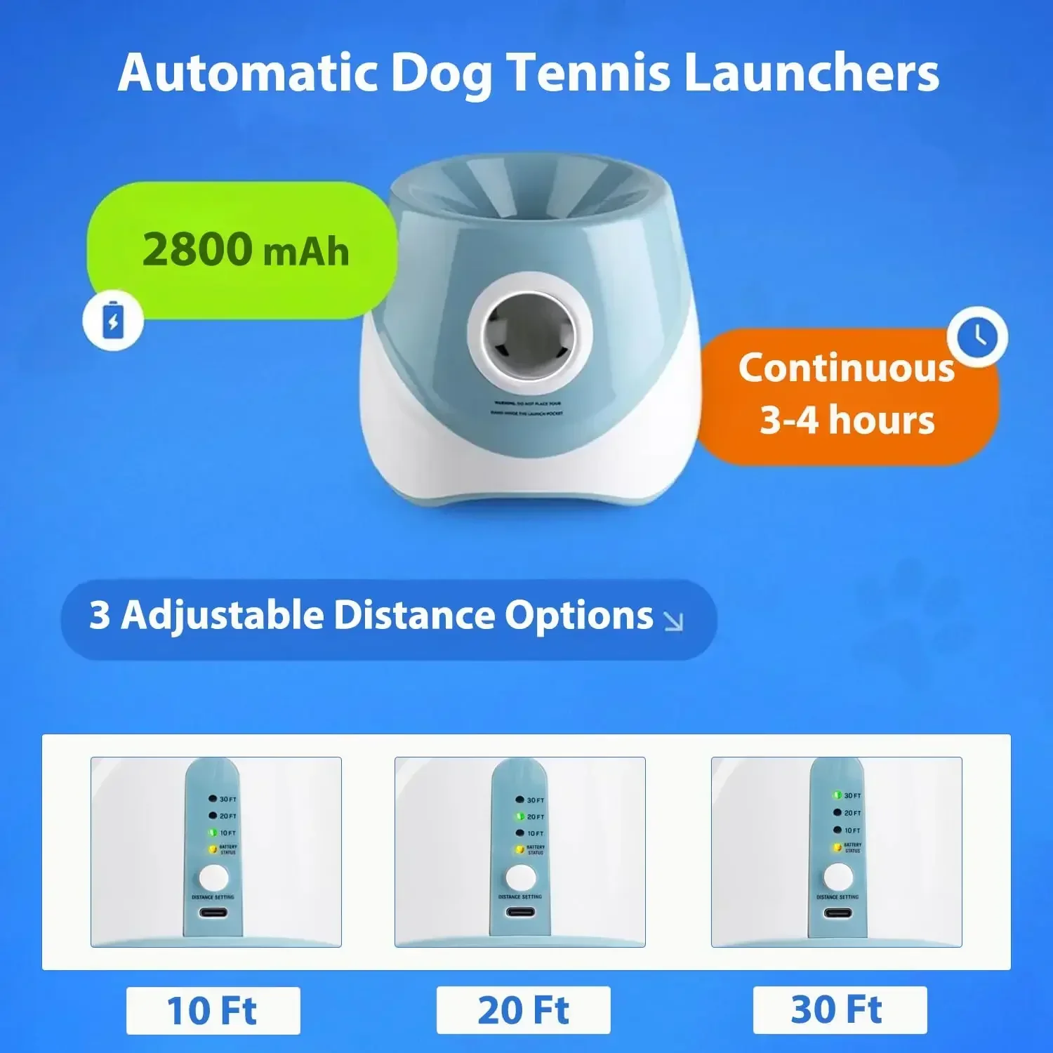 Automatic Dog Tennis Ball Launcher – Rechargeable Interactive Ball Throwing Machine for Small & Medium Dogs - Image 5