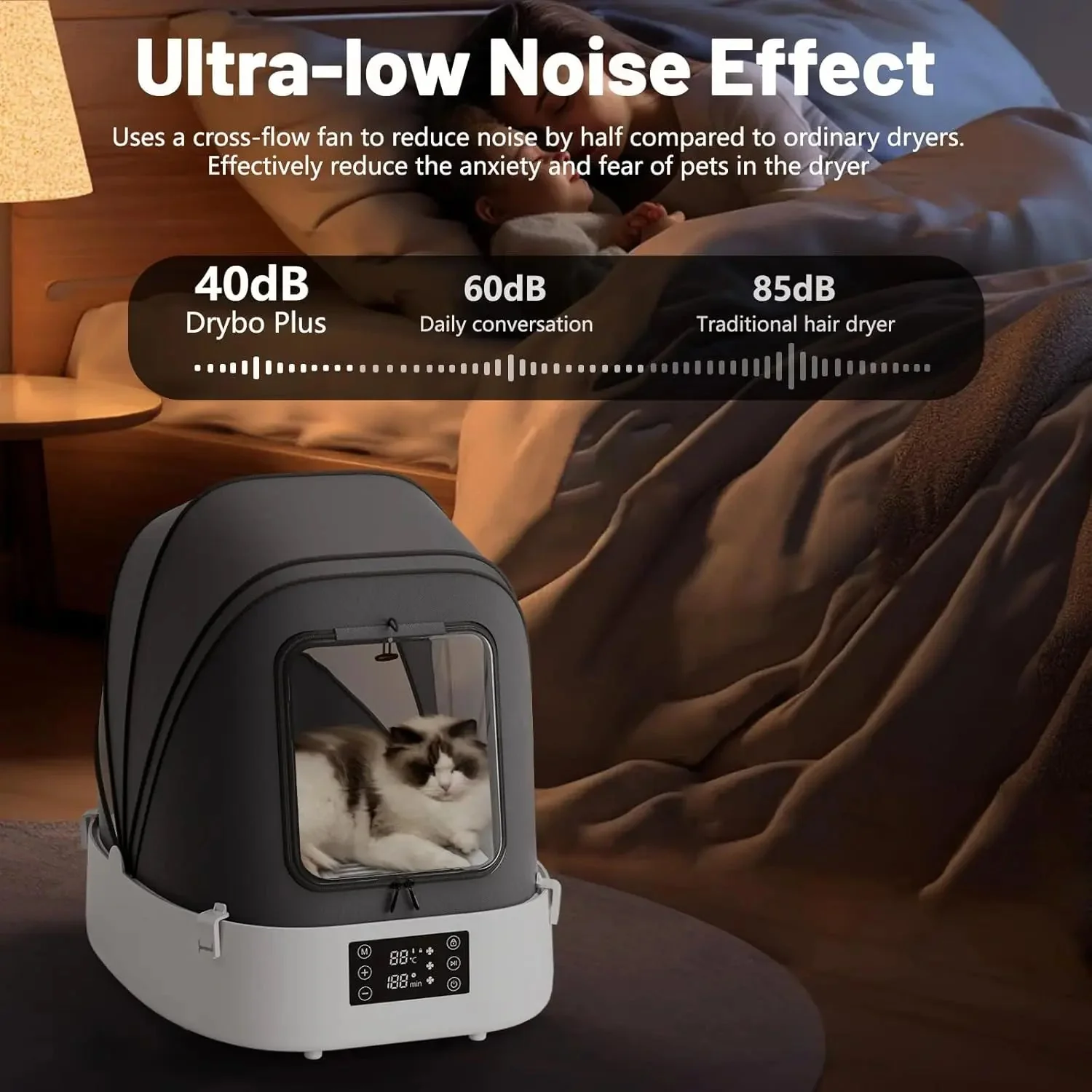 Automatic Foldable Pet Dryer Box 360° Airflow Grooming Blower for Dogs Cats - Image 3