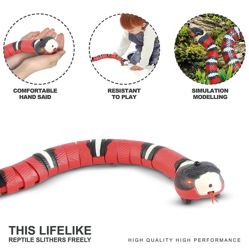 Automatic Smart Sensing Snake Cat Toy – Interactive USB Rechargeable Moving Pet Toy with Lights & Motion Detection for Cats - Image 2
