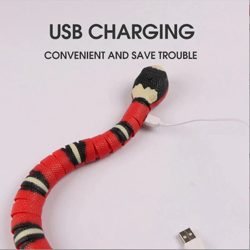 Automatic Smart Sensing Snake Cat Toy – Interactive USB Rechargeable Moving Pet Toy with Lights & Motion Detection for Cats - Image 3