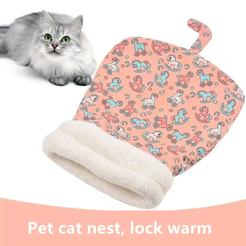 Autumn and winter warm cat kennel, closed cat bed, cute cat sleeping bag, Christmas essential pet supplies - Image 3