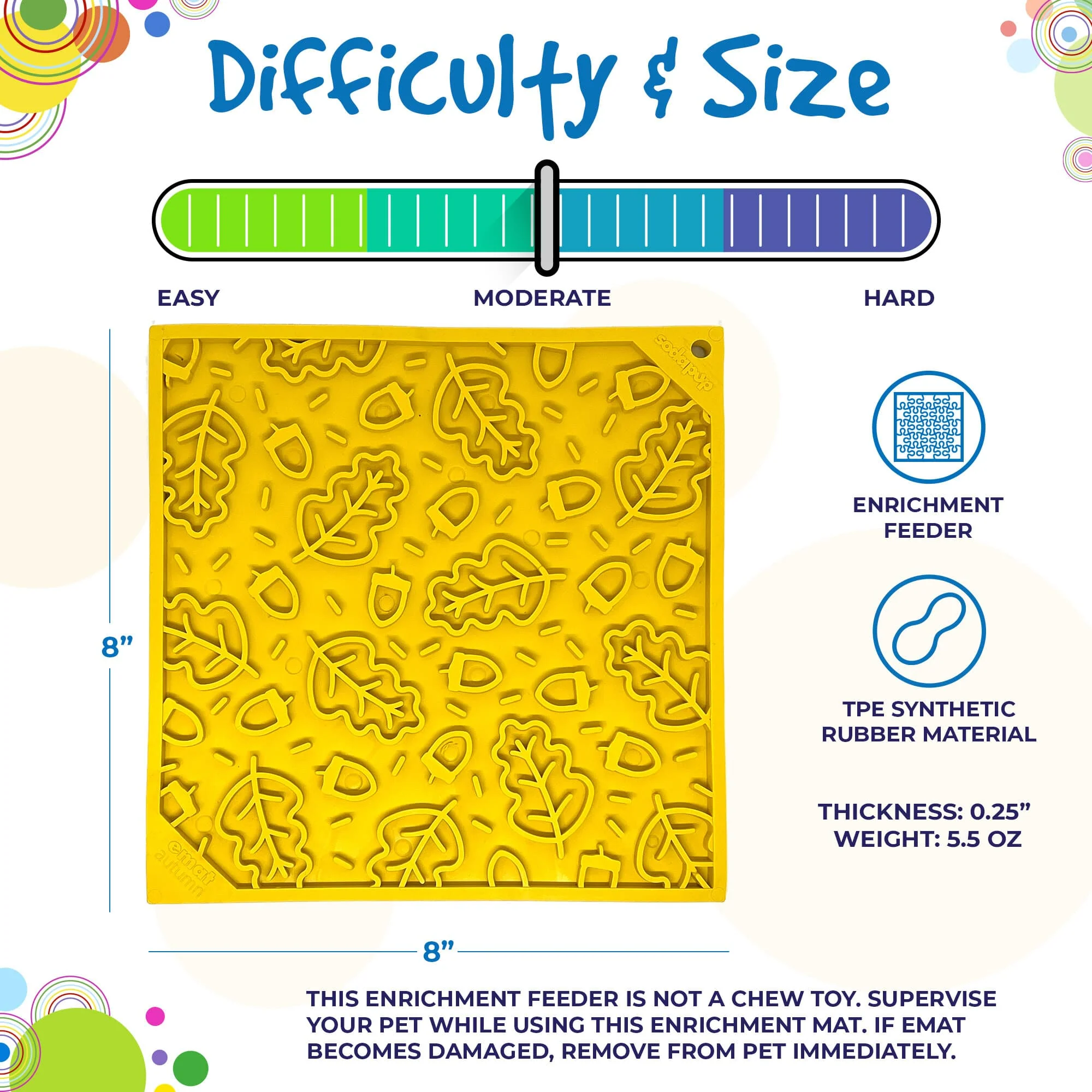 Autumn eMat - Enrichment Lick Mat For Dogs and Cats| Fall Leaves Design | SodaPup - Image 4