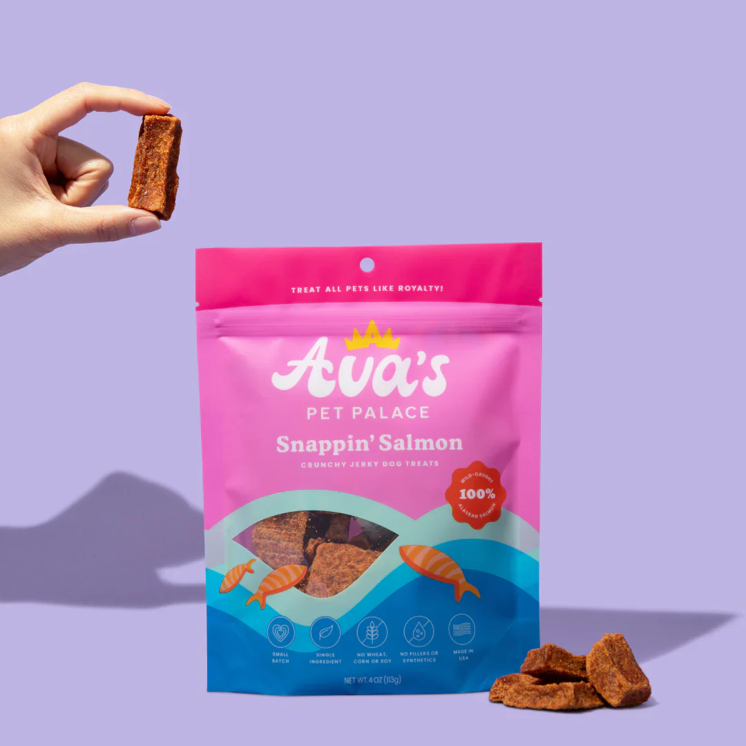 Ava's Pet Palace Crunchy Jerky Dog Treats - Snappin' Salmon Treats (4 oz) - Image 3