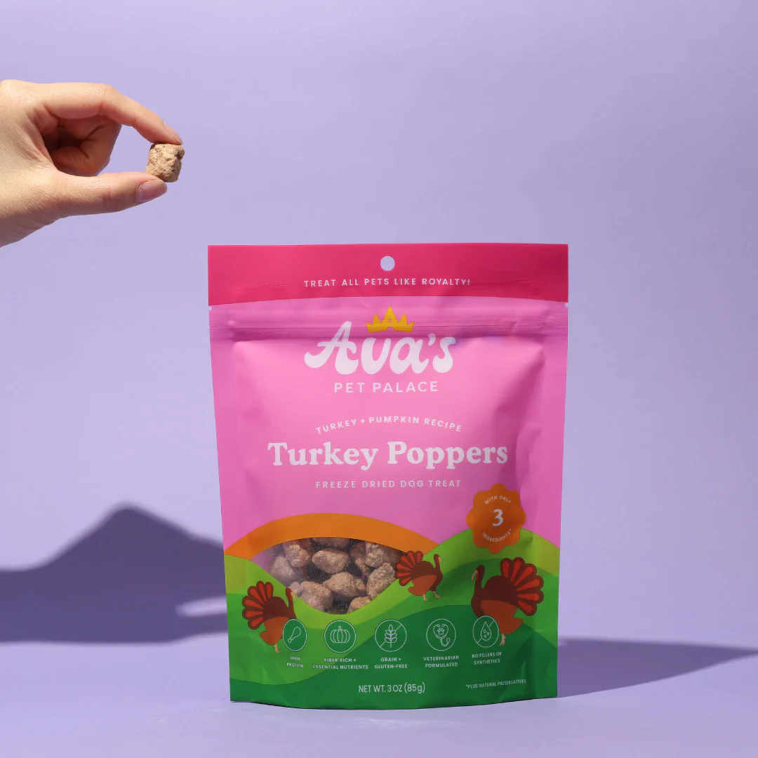 Ava's Pet Palace Freeze Dried Dog Treats - Turkey Poppers (3oz) - Image 2
