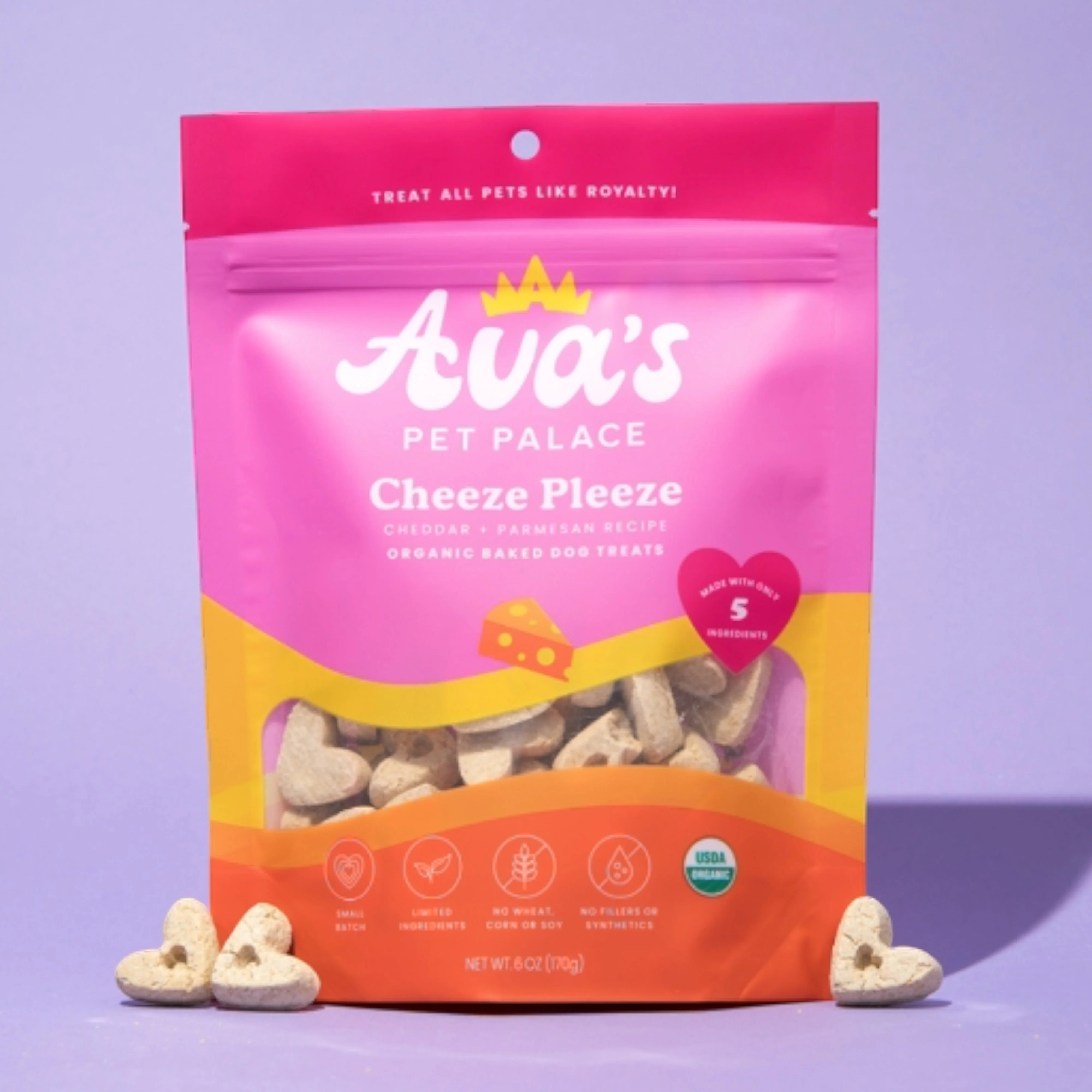 Ava's Pet Palace Organic Baked Dog Treats - Cheeze Pleeze (6 oz) / 2-Pack - Image 2