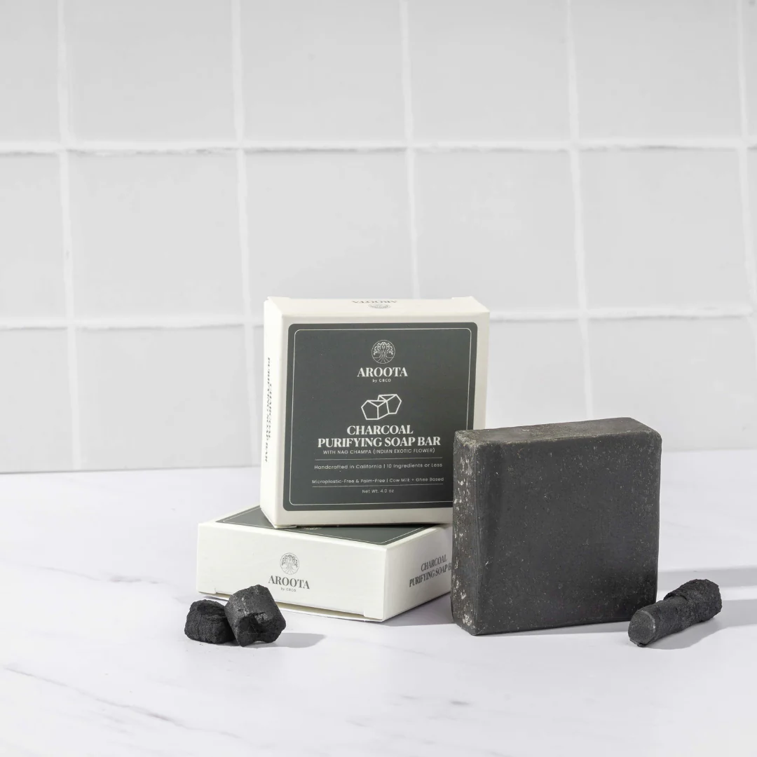 Ayurvedic Charcoal Purifying Soap Bar with Cow Milk & Ghee (Kapha) - Image 2