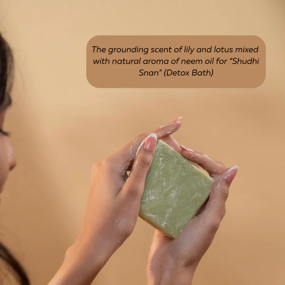 Ayurvedic Neem Cleansing  Soap Bar with Cow Milk & Ghee (Tridoshic) - Image 3
