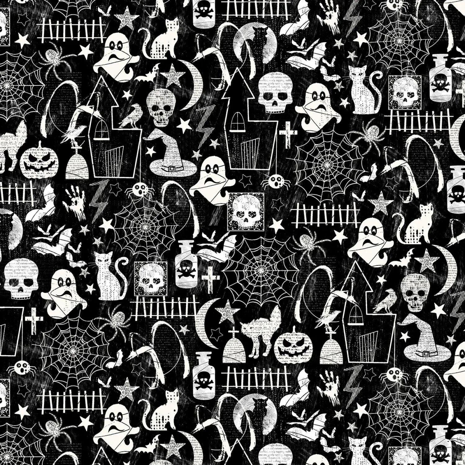 "B&W Halloween" Dog Bandana (Glow in the Dark) - Image 2