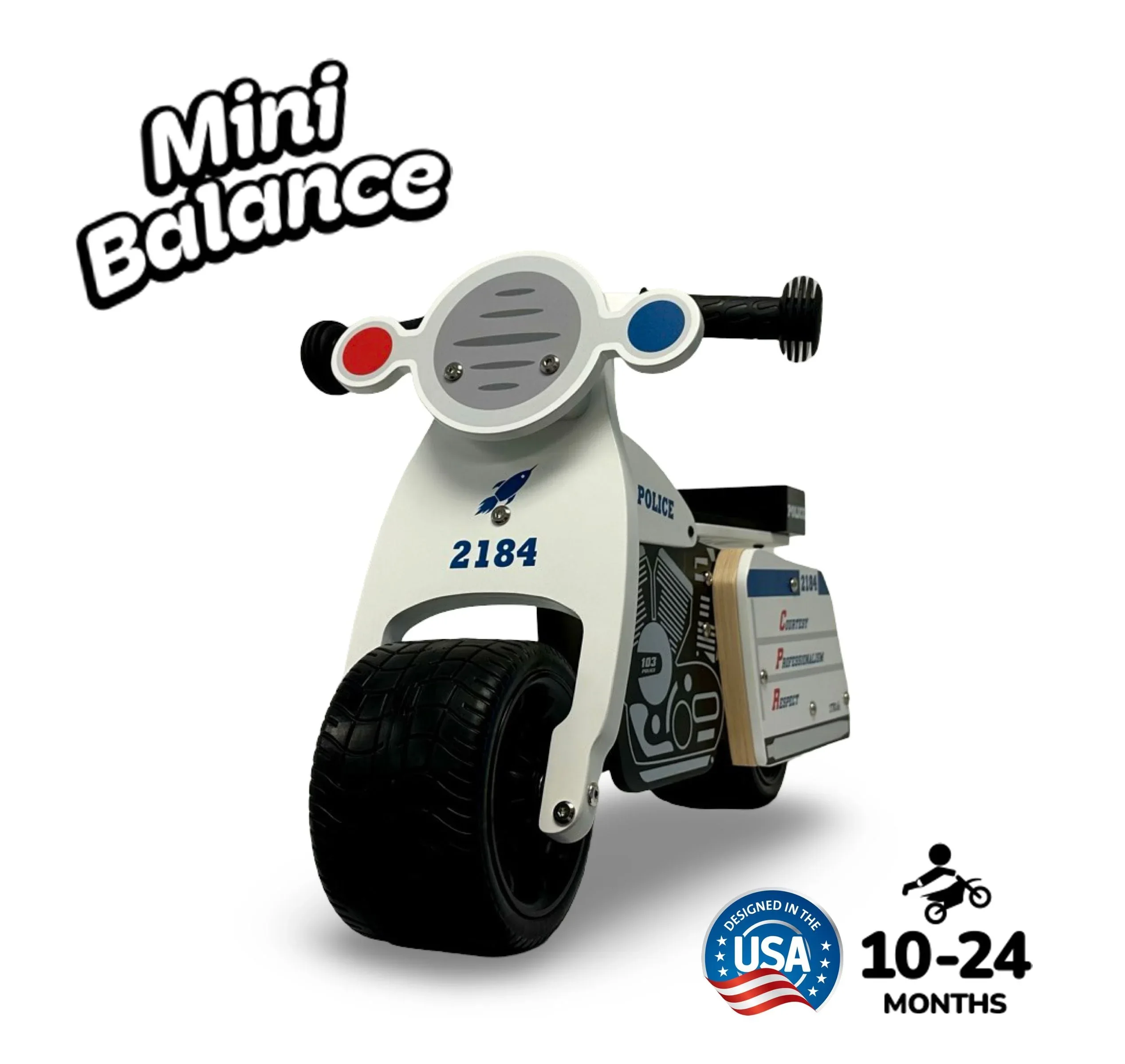 Baby Balance Bike MiniBalance Police Patrol - Image 3