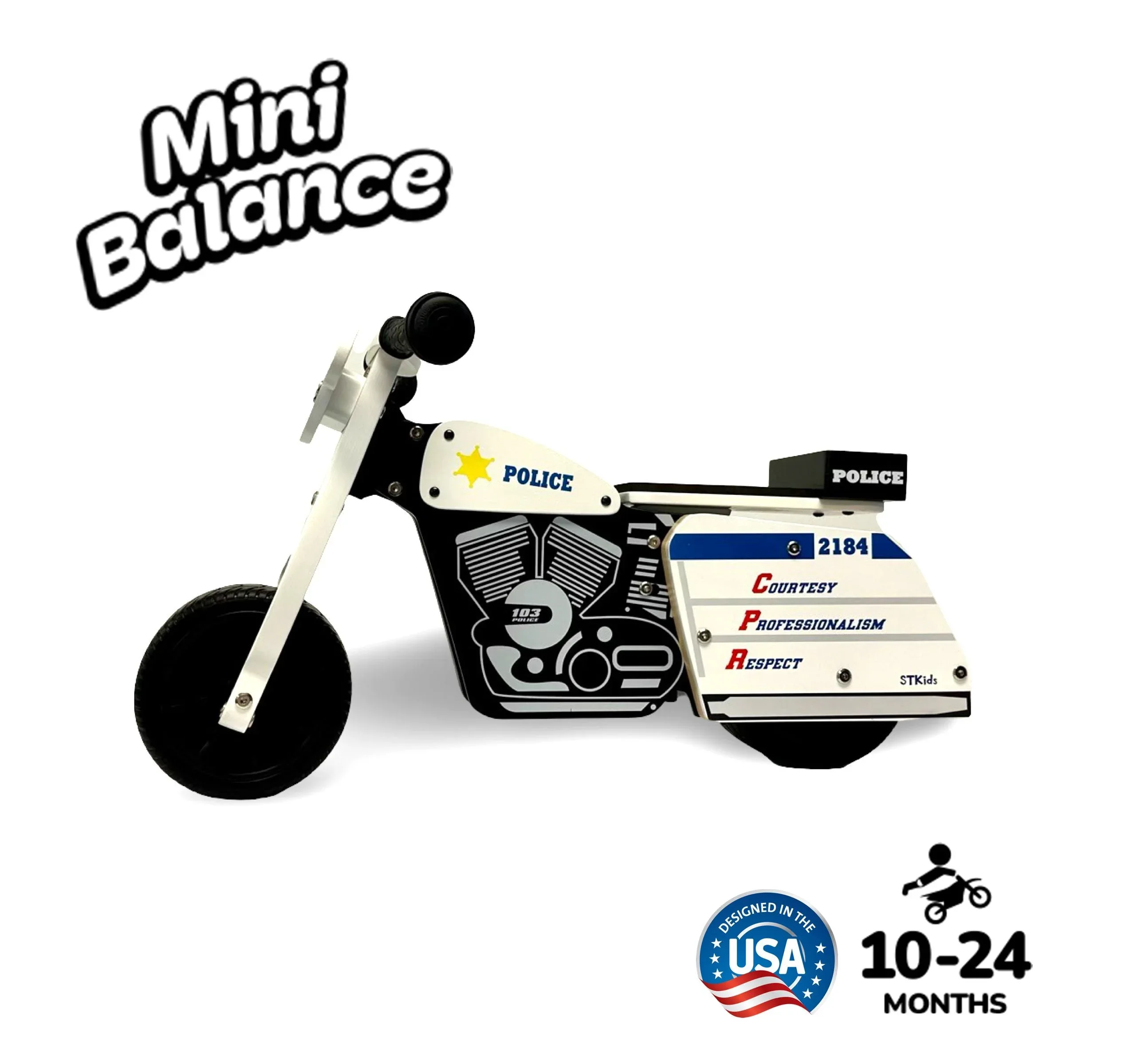 Baby Balance Bike MiniBalance Police Patrol - Image 4