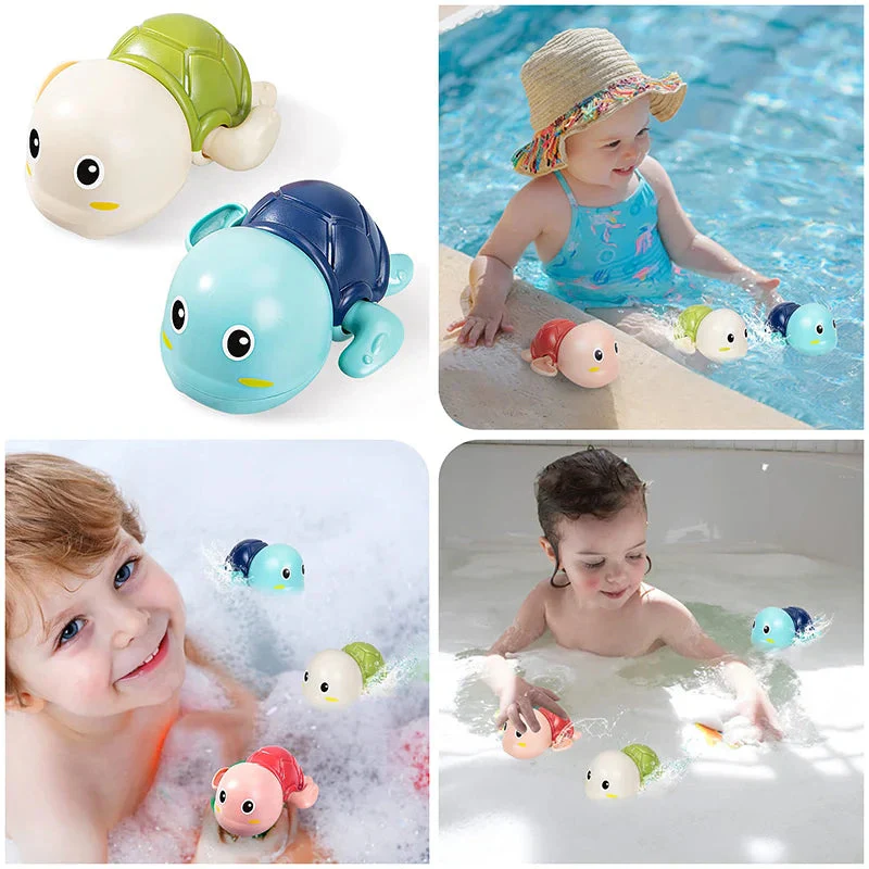 Baby Bath Toys - Swimming Turtle Whale Clockwork Water Toys for Kids | Safe Fun Bath Time Play - Image 3