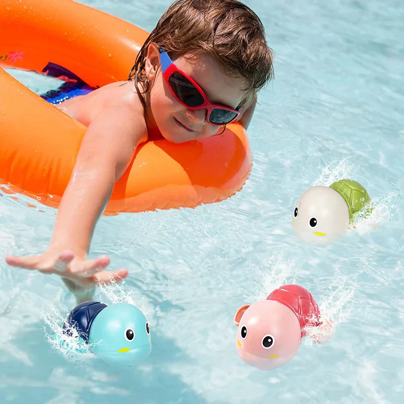 Baby Bath Toys - Swimming Turtle Whale Clockwork Water Toys for Kids | Safe Fun Bath Time Play - Image 4