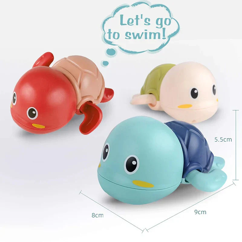 Baby Bath Toys - Swimming Turtle Whale Clockwork Water Toys for Kids | Safe Fun Bath Time Play - Image 5