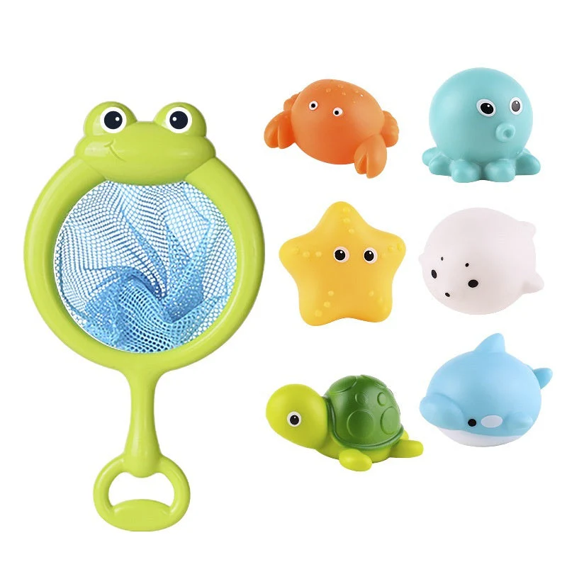 Baby Bath Toys Turtle Sprinkler Net Fish Catching Shark - Image 7