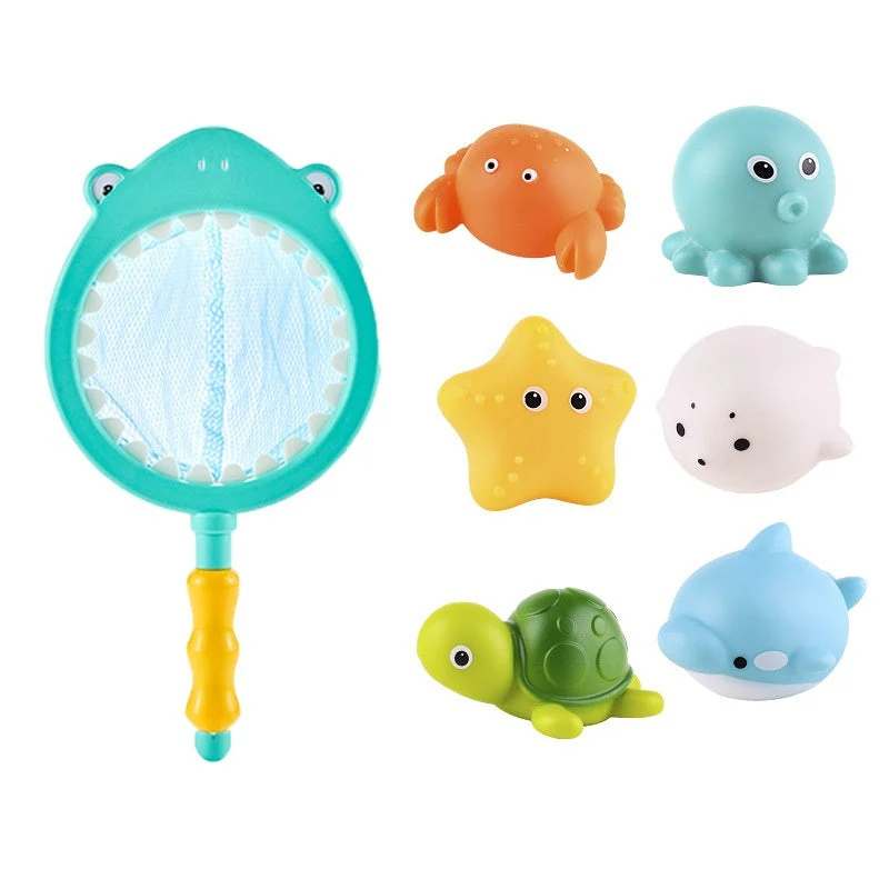 Baby Bath Toys Turtle Sprinkler Net Fish Catching Shark - Image 8