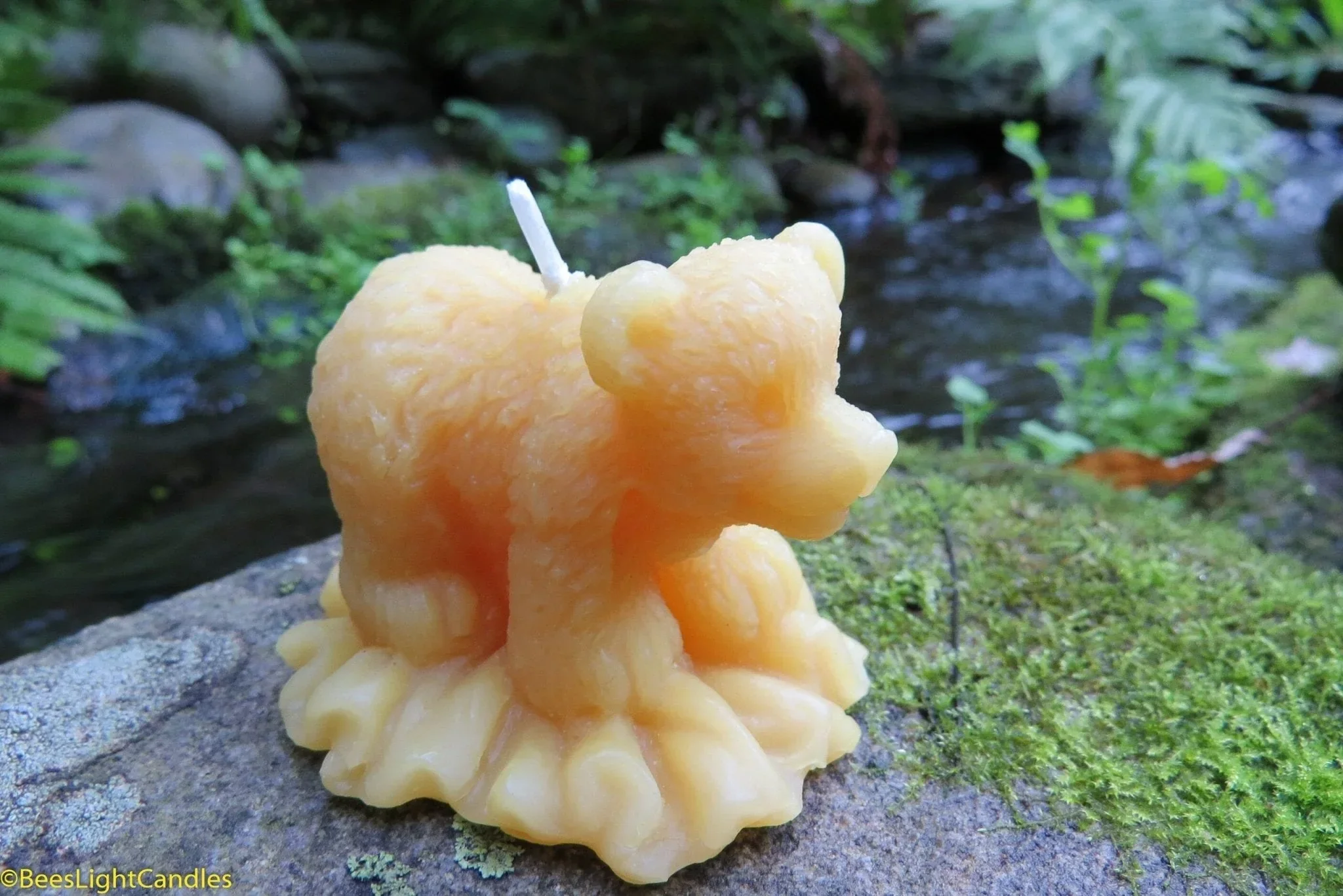 Baby Bear Cub Beeswax Candle - Image 2