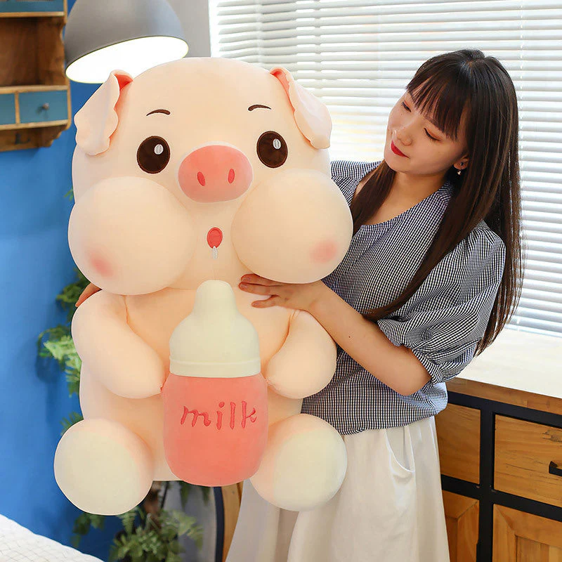 Baby Bottle Pig Ragdoll Plush Toy Doll - Image 2