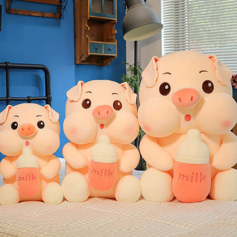 Baby Bottle Pig Ragdoll Plush Toy Doll - Image 3