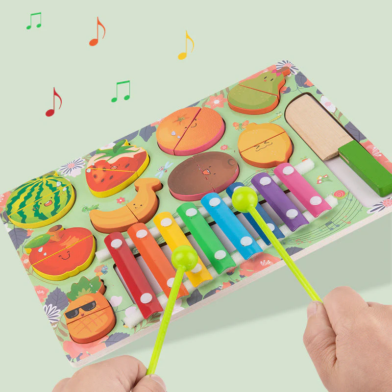 Baby Busy Board Diy Accessories Fruit Games Wooden Toys - Image 4