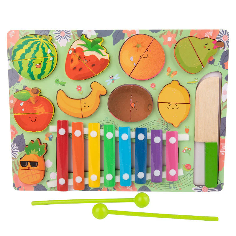 Baby Busy Board Diy Accessories Fruit Games Wooden Toys - Image 6