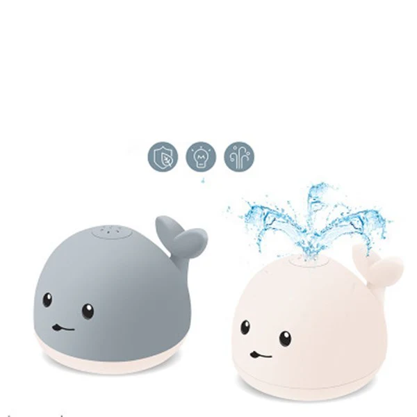 Baby Cute Cartoon Whale Floating Spraying Water Bath Toys With Light Music LED Light Baby Toys - Image 4