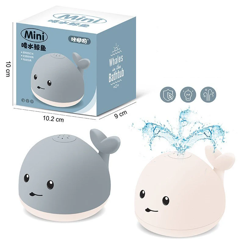 Baby Cute Cartoon Whale Floating Spraying Water Bath Toys With Light Music LED Light Baby Toys - Image 5