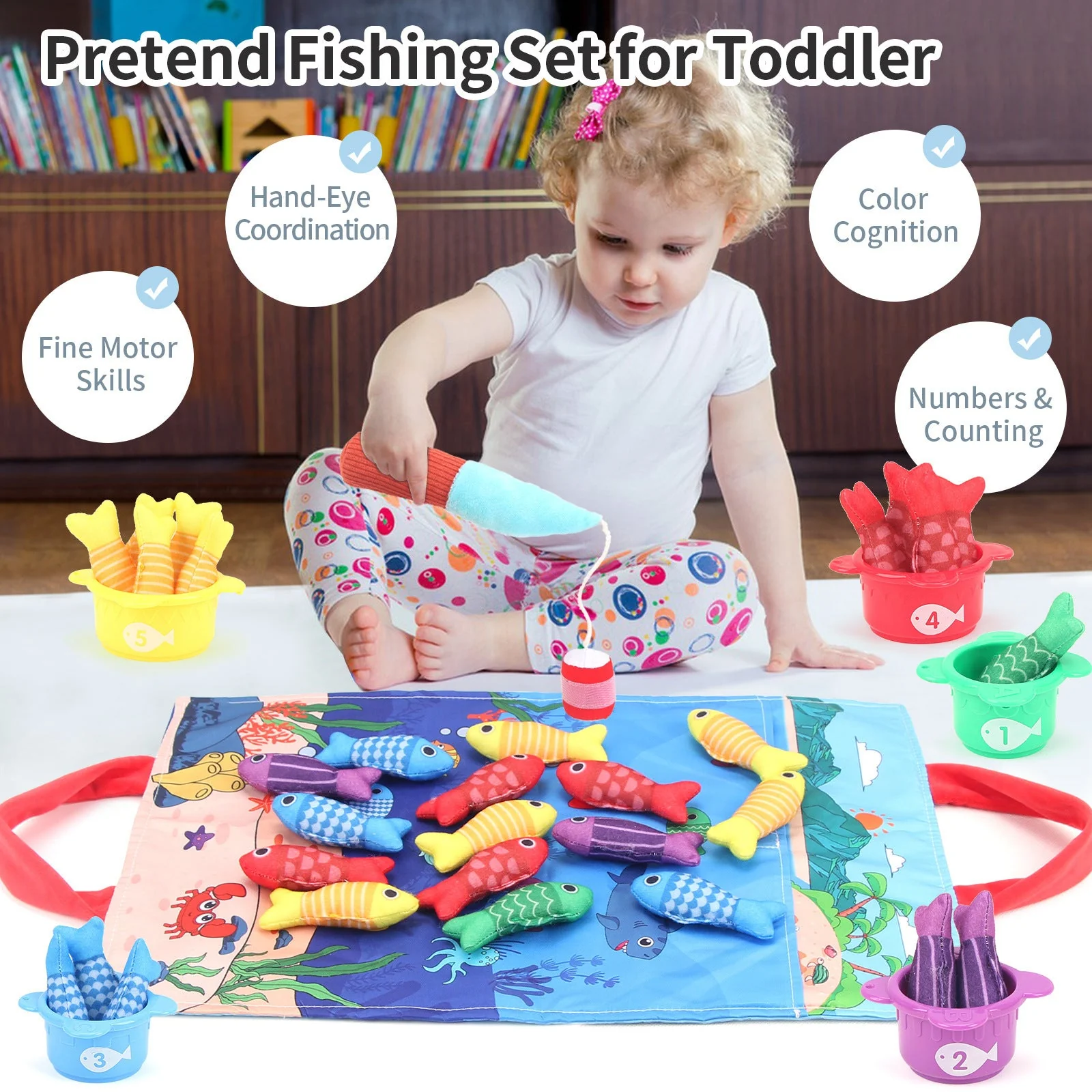 Baby Fishing Toys Three-dimensional Fabric Crawling Early Education Enlightenment - Image 2