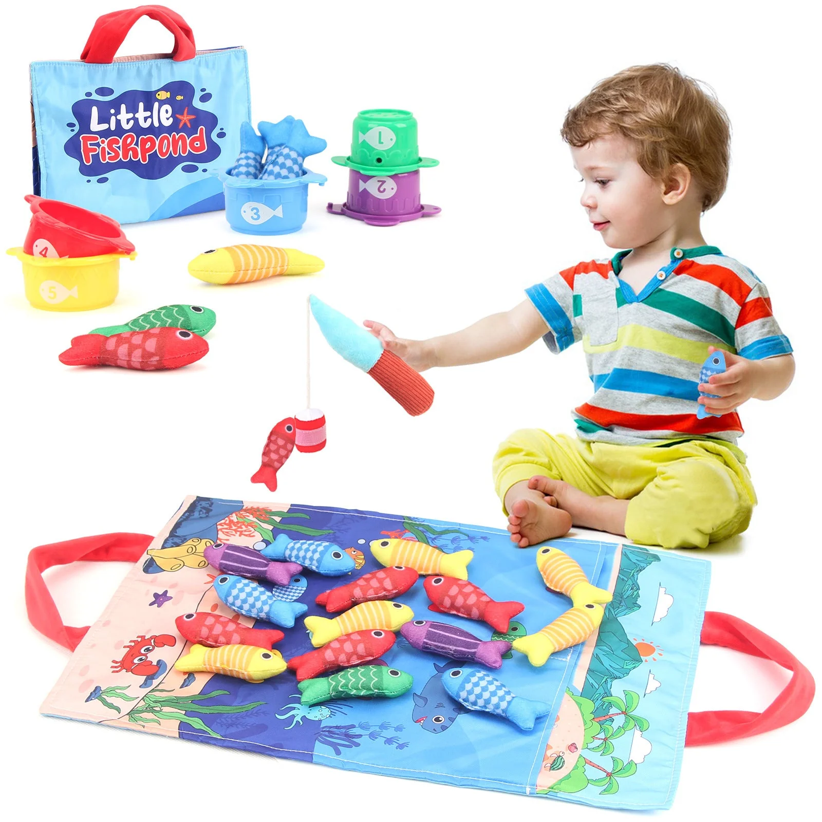 Baby Fishing Toys Three-dimensional Fabric Crawling Early Education Enlightenment - Image 7