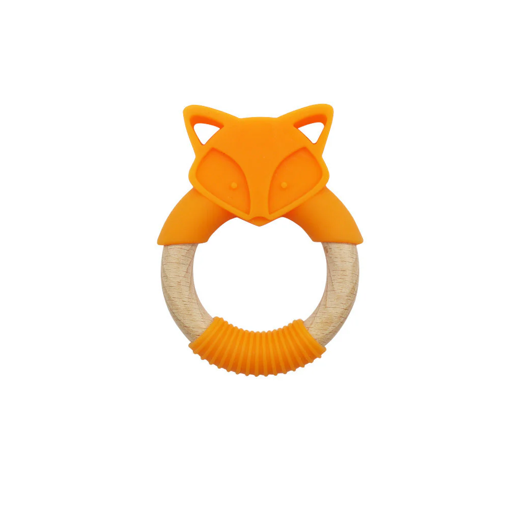 Baby Silicone Wood Ring Fox Baby Teether Molar Stick Toy - Image 5