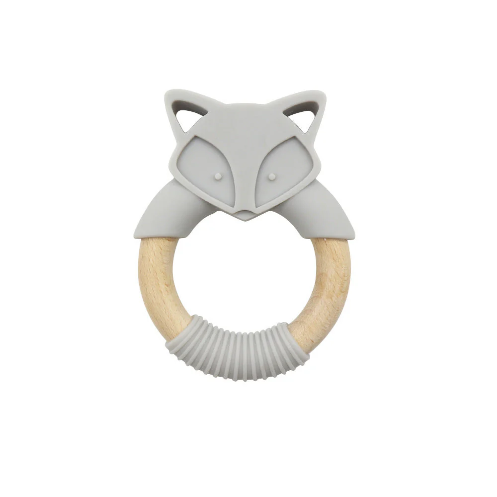Baby Silicone Wood Ring Fox Baby Teether Molar Stick Toy - Image 6