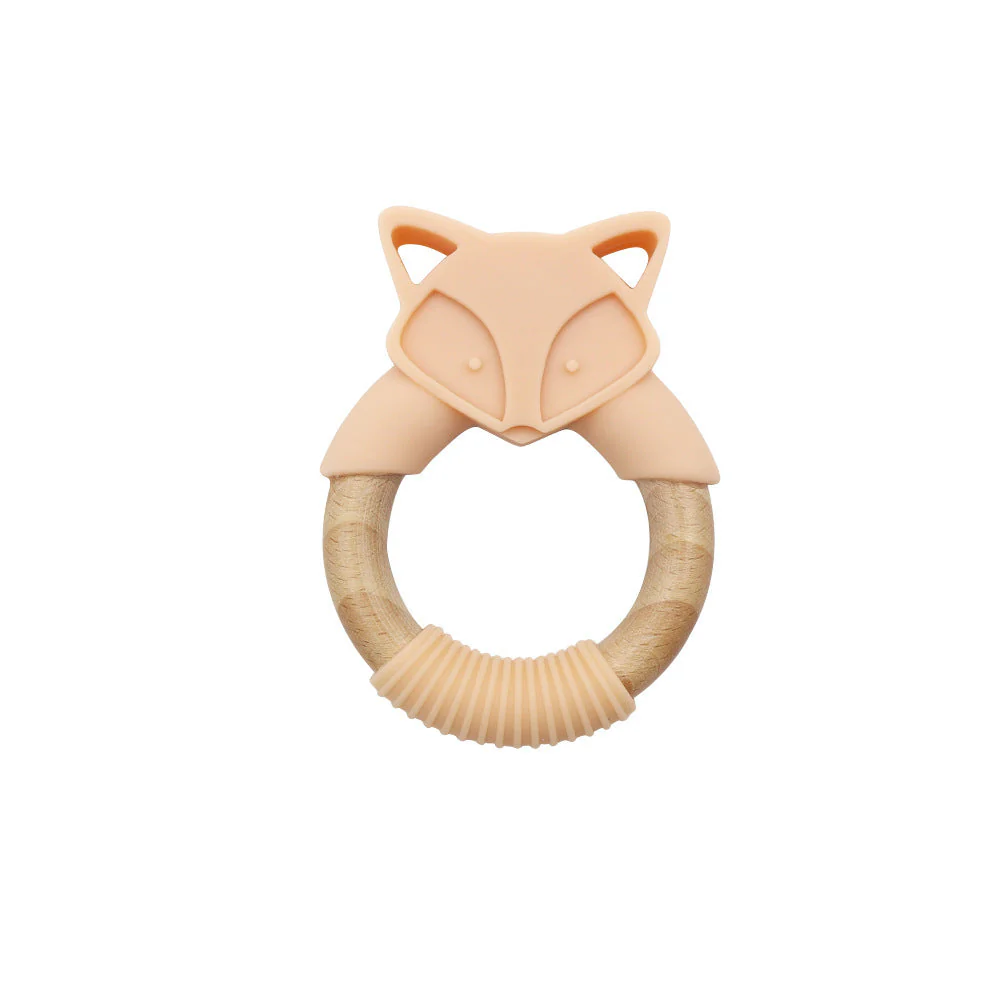 Baby Silicone Wood Ring Fox Baby Teether Molar Stick Toy - Image 7