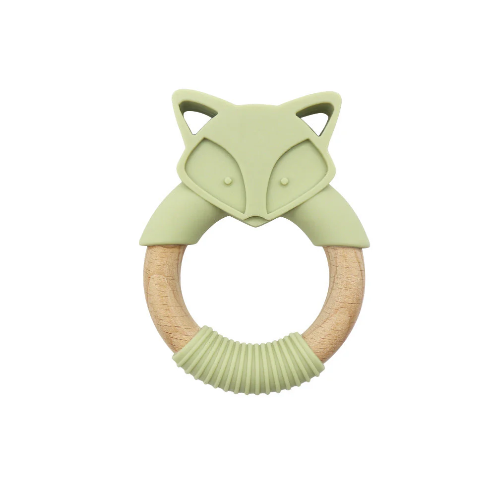 Baby Silicone Wood Ring Fox Baby Teether Molar Stick Toy - Image 8
