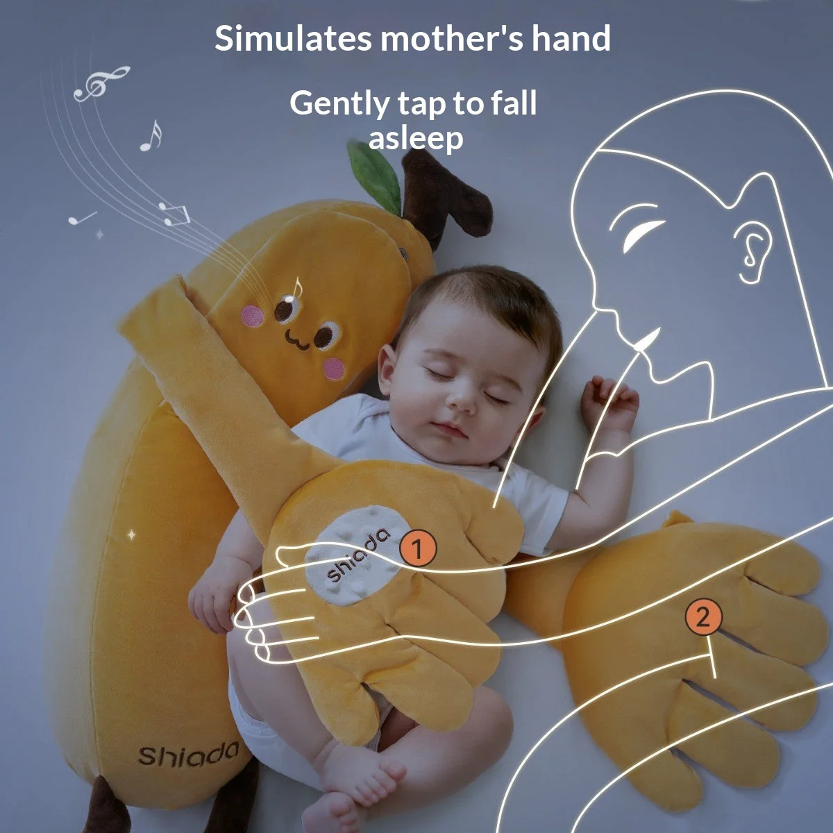 Baby Soothing Hand-Shaped Patting Sleep Aid Doll Pillow - Image 3