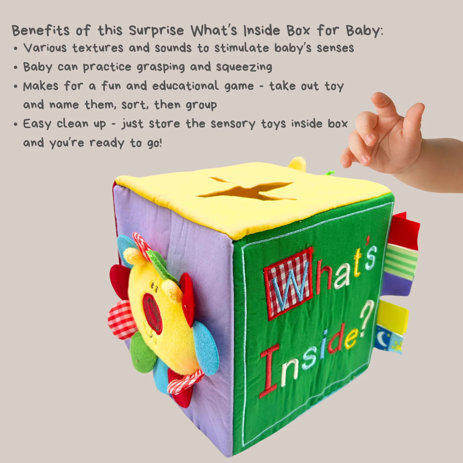Baby Surprise Box What's Inside Box with Colorful Sensory Baby Toys - Image 9