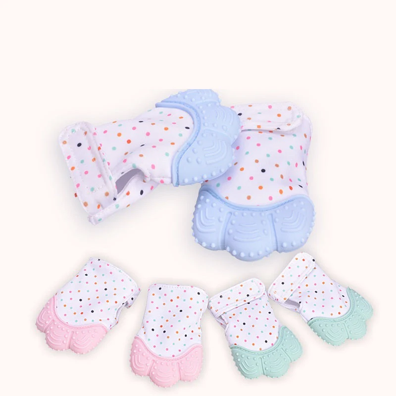Baby teether baby anti-bite silicone molar gloves children's sound toys - Image 2