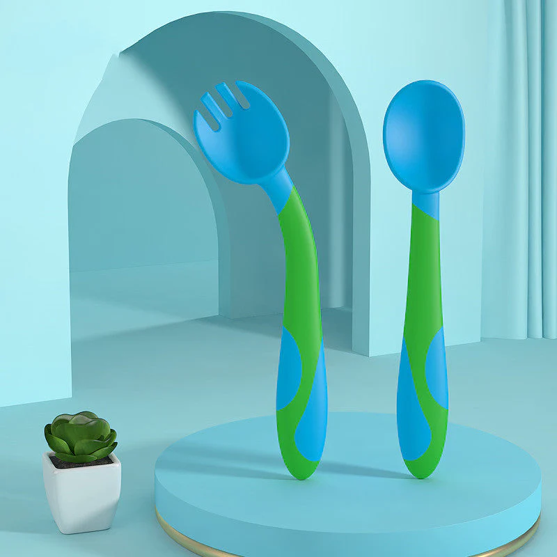 Baby Training Fork Spoon Twist Spoon Children's Tableware Set - Image 10