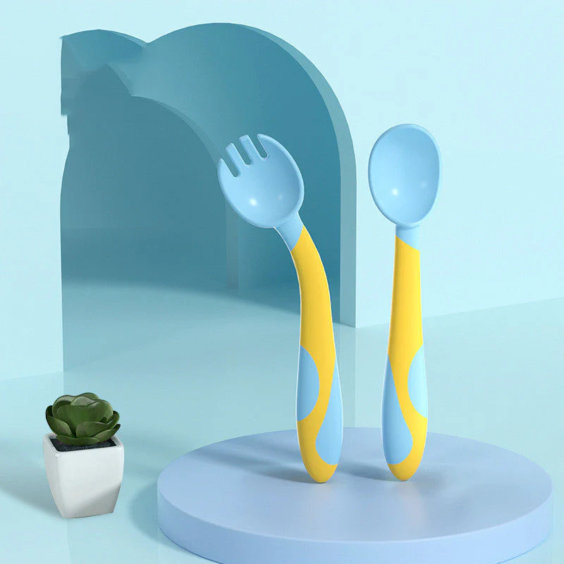 Baby Training Fork Spoon Twist Spoon Children's Tableware Set - Image 3