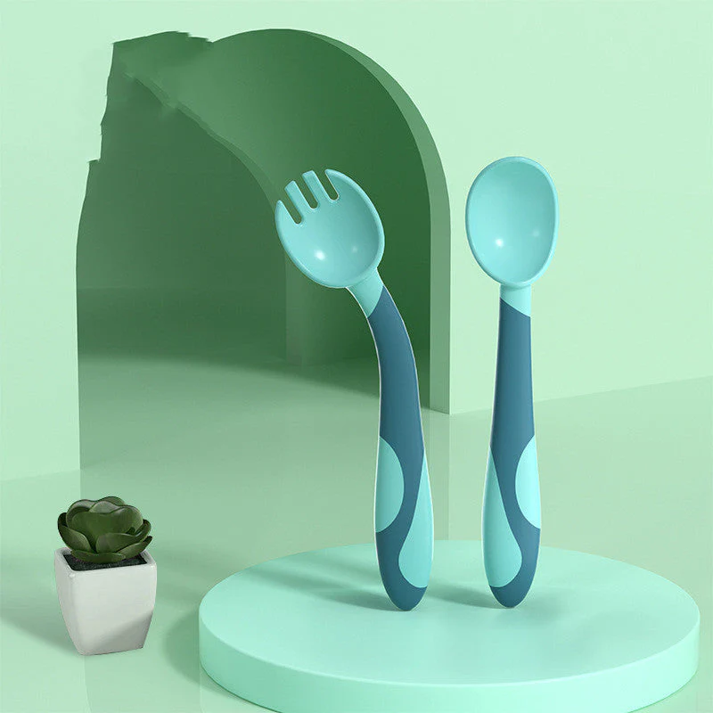 Baby Training Fork Spoon Twist Spoon Children's Tableware Set - Image 5