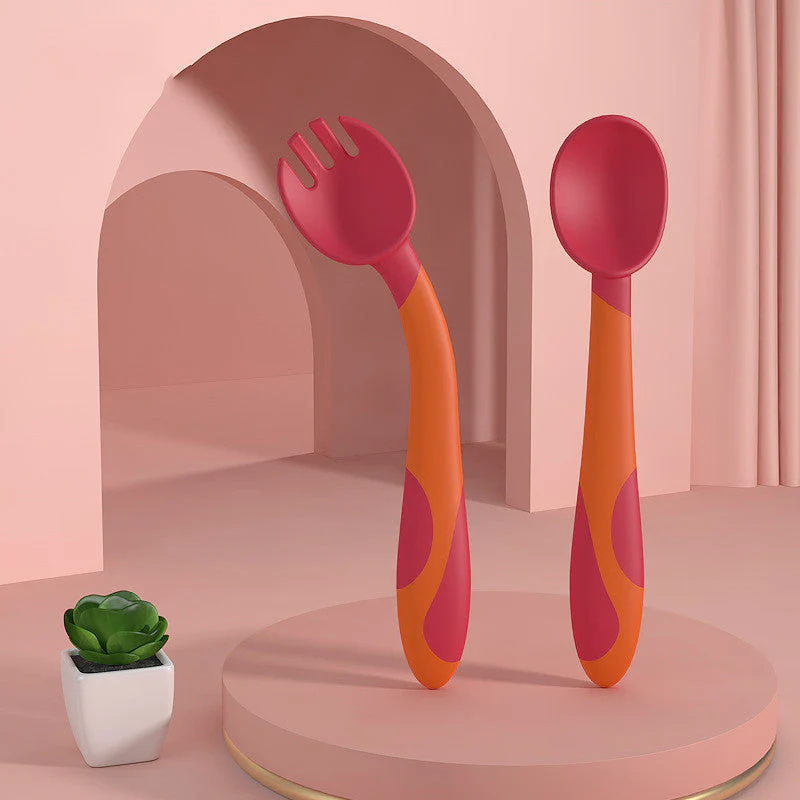 Baby Training Fork Spoon Twist Spoon Children's Tableware Set - Image 9