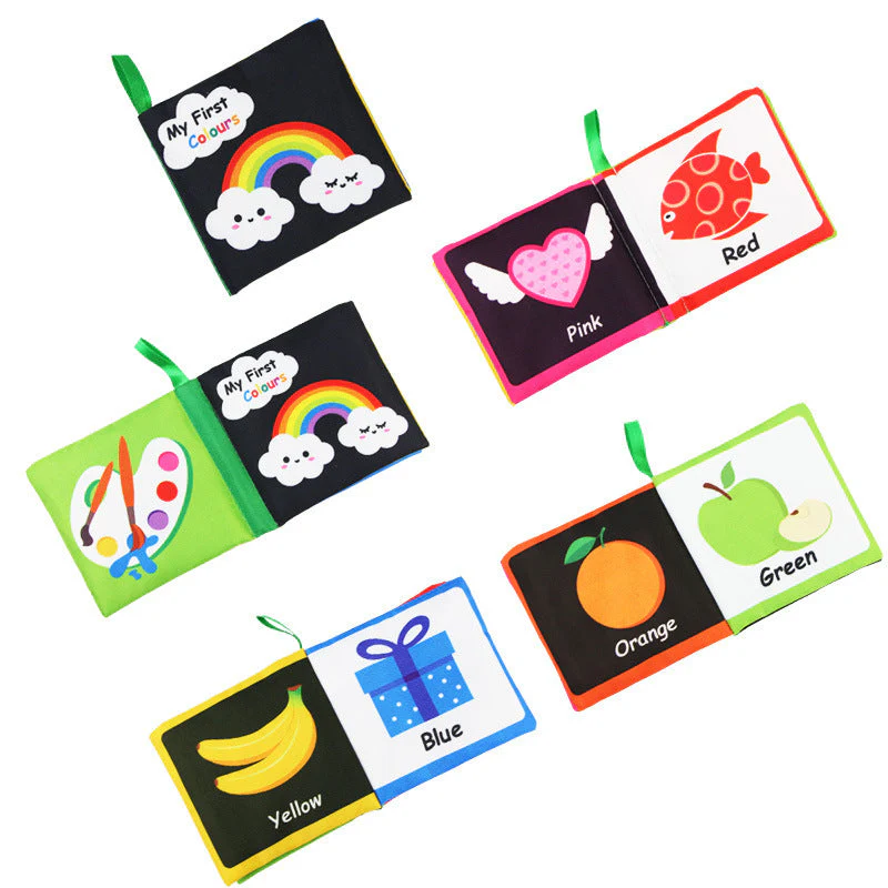 Baby Visual Excitement Cloth Book Montessori Baby Toys Black White Enlightenment Educational Rattle Book Toy Toddler Sensory Toy - Image 4